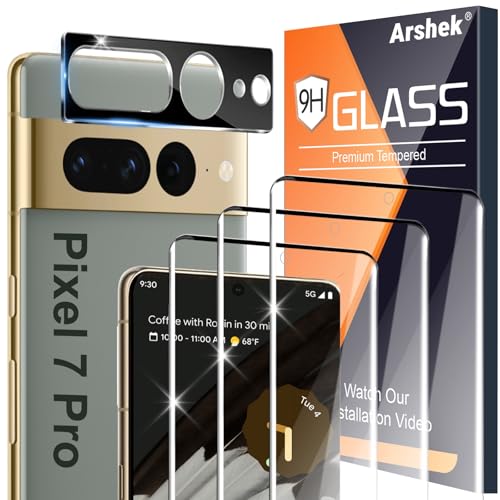 Photo 1 of [3+1 Pack] for Google Pixel 7 Pro Screen Protector, 9H Tempered Glass, Ultrasonic Fingerprint Compatible, 3D Curved, HD Clear Scratch Resistant for Google Pixel 7 Pro 5G Glass Screen Protector