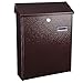 Yescom Wall-Mounted Mail Box Large Lockable Letterbox w/ 2 Keys for Home Post Security Outdoor, Black, 0-9 Number Stickers