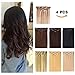 Clip in Hair Extensions Remy Human Hair for Women - Silky Straight Human Hair Clip in Extensions 4pieces Bleach Blonde #613 Color, 12 Inch (50 Gram)