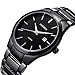 Mens Watches Big Dial Auto Date Black Stainless steel Strap Watch Waterproof Quartz Wristwatch