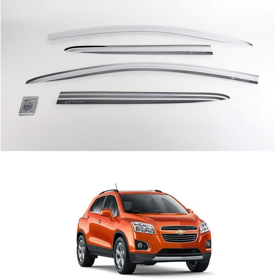 Kyoungdong Sun Chrome Side Window Visor Vent Guards Rain compatible with TRAX 2013-2016
