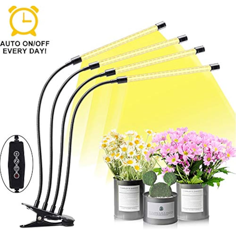 EMMMSUN Grow Light For Indoor Plant, 60W Auto ON/Off Timer ...