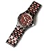 BEWELL W109A Men's Wooden Watch Quartz Analog Movement Date Wristwatch for Men (ZS- Red and Black (no Small dials))