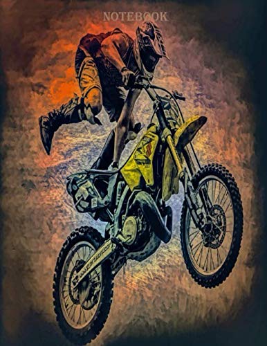 Notebook: Large 8.5x11 "Motocross" College Ruled Composition Notebook - 100 Pages; Great For Writing, Drawing, Note Taking or Doodling at School, Work or Home