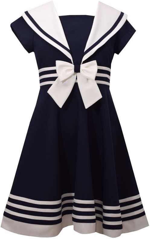 Bonnie Jean Girls' Big Fit and Flare Nautical Dress