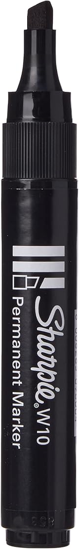 Sharpie W10 Permanent Markers 12 Count Black Chisel Tip Ink Dry Fast view 4