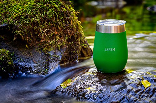 Stainless Steel Wine Tumbler Glasses, 12 oz Set of Two (Aspen), B-Grade, Velvet Wrapped - Thumbnail 4