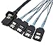 CableDeconn 3FT Internal SFF8087 Mini SAS 36pin Male W/Latch To SATA 7Pin Female (X4) Forward Breakout Cable (G0102)