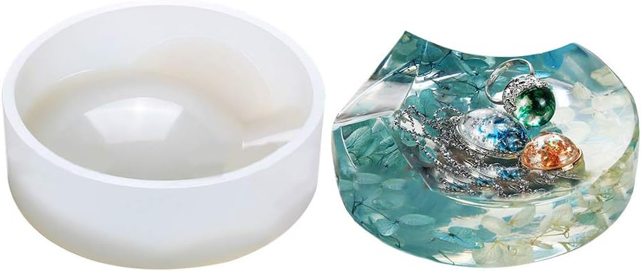 Phoneix Round Resin Silicone Art Moulds for Concrete, DIY Coaster/Ashtray/Soap/Jewelry Holder (Round 2)