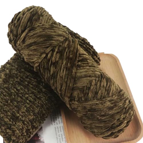 Yarn Velvet Knitting Yarn Soft Crochet Ball Craft Multi Colors, Ideal for Beginners, Kids Crafts (Olive-Green)