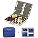 PlanetBox LAUNCH Eco-Friendly Stainless Steel Bento Lunch Box with 3 Compartments for Adults and Kids - Blue Sleeve with Star Map Magnets