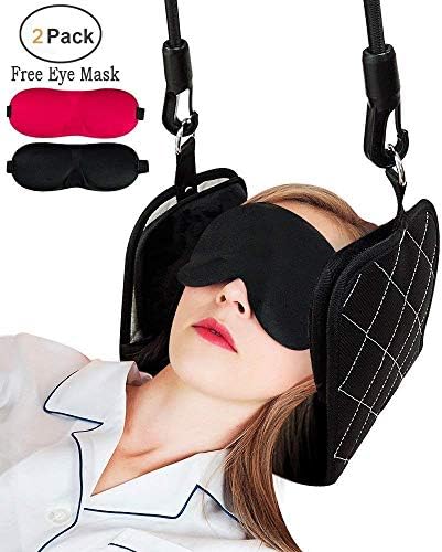 Hammock for Neck Pain Relief - Portable Cervical Traction and Hammock for Neck Relaxation Device, Easily Attach to Any Door or Railing for Chronic Neck and Shoulder Pain Relief,with 2 Bonus Eye Masks