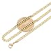TRUSUPER 3.5mm Gold Plated Titanium Steel Mens Womens Beveled Curb Chain Necklace, 18