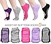 Agosti 5 Pack Toeless Pilates Gym with Grip Yoga Socks Non Skid Slip for Womens