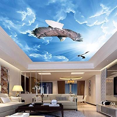 Jjlezlbz Modern Painting Art Mural Blue Sky White Clouds Flying