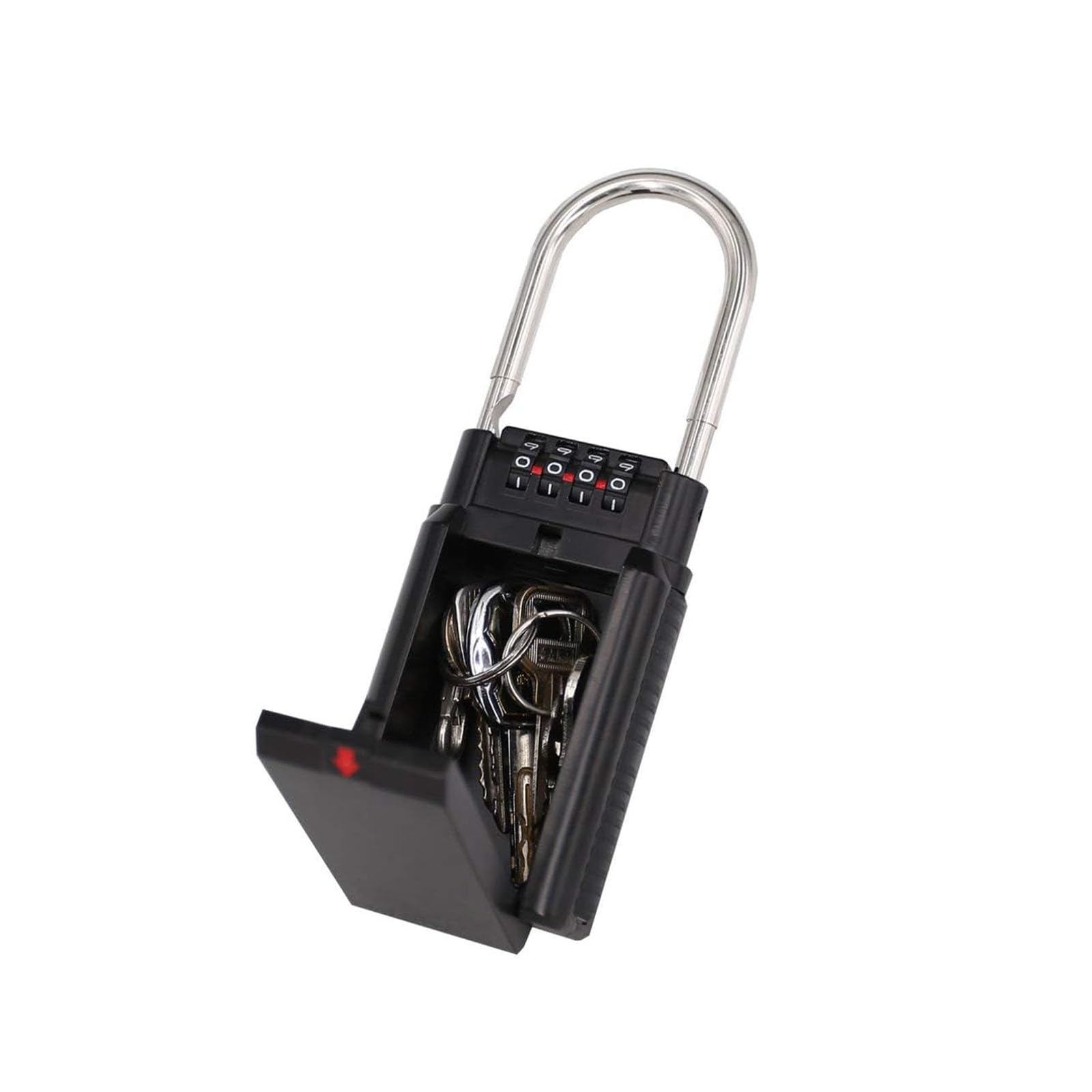 Spotact Key Safe Box 4-Digit Combination Lock Boxes Weatherproof Storage Hold 5 Keys House Car Padlock Portable for Indoor Outdoor