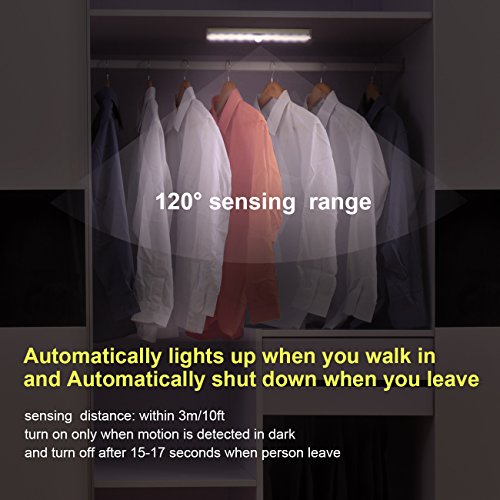 SZOKLED Motion Sensor Lights Indoor, Wireless LED Closet Lights Battery