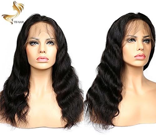 YBHair lace front wigs- human hair Virgin 130% Density Brazilian Remy 100% Human Hair Body wave Wigs with Baby Hair for Black Women 10" in Stock