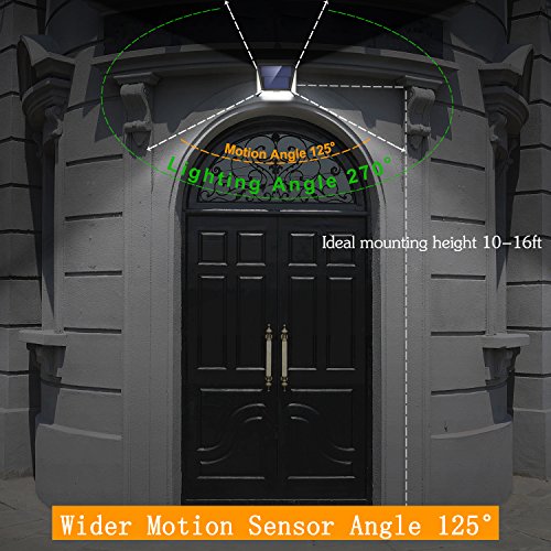82 LEDs Solar Motion Sensor Lights Outdoor, ZOOKKI Super Bright Waterproof Solar Powered Wall Lights Outside, Wireless Security Lights Night Light for Garden Fence Deck Yard Garage Driveway-2 Pack