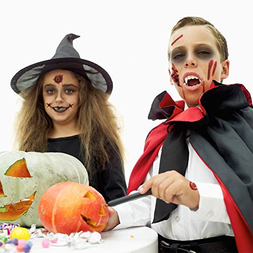 HAKACC Temporäre Tattoos, 30 Blatt Halloween Narben Tattoo Zombie Tattoo Aufkleber für Halloween Kostüm Makeup und Cosplay