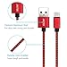 JASTEK Micro USB Cable 3Pack (0.8ft, 3.3ft, 6ft) Durable Nylon Braided High Speed 2A Current Charging Cables for Android, Samsung, Sony, Huawei, HTC, Nokia, LG, Nexus and other Smartphones - red