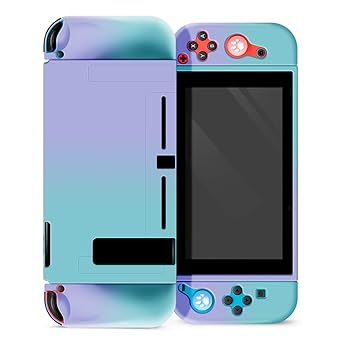 Amazon Com Nintendo Switch Protective Case Compatible With Nintendo Switch Cute Protector Cover For Girls Nintendo Switch Game Accessories Purple And Green Video Games