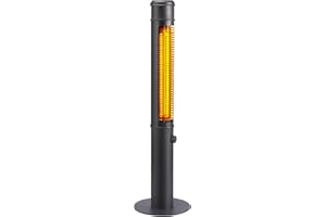 HAOTEEY Electric Outdoor Heater for Patio, 1500W 40" Large Standing Space Infrared Heaters for Indoor Outdoor Use, Carbon Fiber Radiant Tower Heater for Yard, Garage, Home