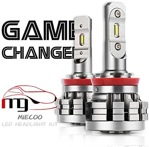 MIECOO H11 H8 H9 LED headlight Bulbs All-in-one conversion kit Hi/Lo beam 60W 7200LM 6000K Cool White CSP Chips -3Yr Warranty