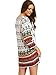Floerns Women's Long Sleeve Palm Leaf Print Ethnic Style Shift Dress Multi L Red
