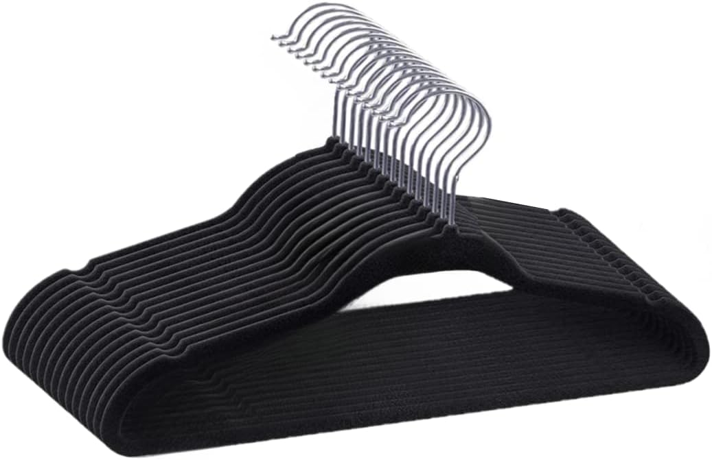 Kit 50 Cabides de Veludo | Kit Cabide, 360° Antideslizante, para Roupas, Camiseta, Calça