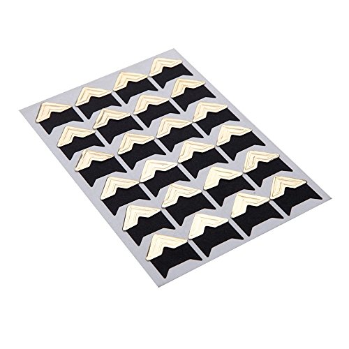 Chris-Wang 10 Sheets Gold/Silver/Black/White/Brown DIY Scrapbook Album Photo Mounting Corners Sticker Self-Adhesive Embossed Cardstock(Toatl Pack of 240)