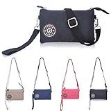 ZYSUN Women's Casual Nylon Wristlet Bag Multilayer Zipper Purse Clutch Handbag