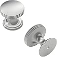 Hickory Hardware P2142-SS American Diner Transitional Door Handle - 1 Pack Round 1-3/8 Inch Cabinet Knob - Hardware for Doors & Dresser Drawers - Zinc Material Door Knob Stainless Steel Finish