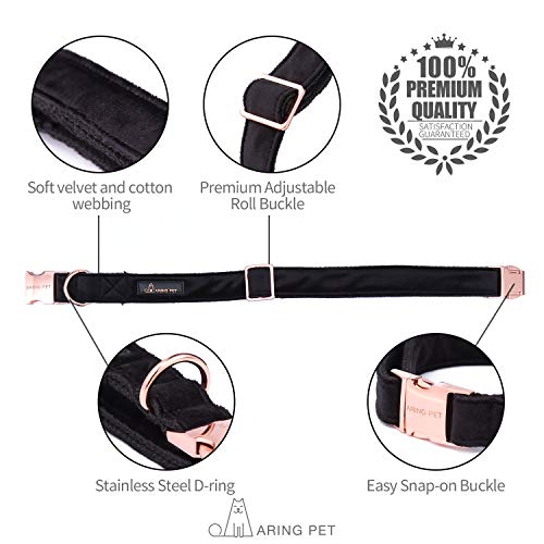 ARING-PET-Dog-Collar-and-Leash-Velvet-Dog-Collar-and-Leash-Set-Soft-Comfy-Adjustable-Collars-for-Dogs-Cats