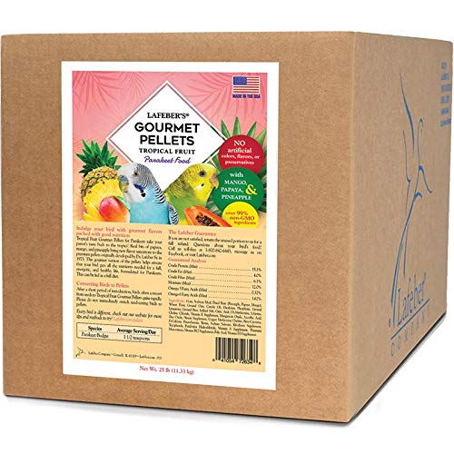 Lafeber Tropical Fruit Gourmet Pellets Pet Bird Food, No Added Sugar, Made with Non-GMO and Human-Grade Ingredients, for Parakeets (Budgies), 25 lb…\