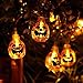 KUAHAIHINTERAL 3D Jack-O-Lantern Halloween Decoration Lights，30LED 11Ft Battery Operated Pumpkin String Lights Halloween Light Outdoor Warm White
