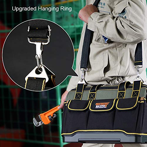 18 Inch Waterproof Tools Bag Close Top Heavy Duty Molded Base Tool Bag Storage Box with Shoulder Strap