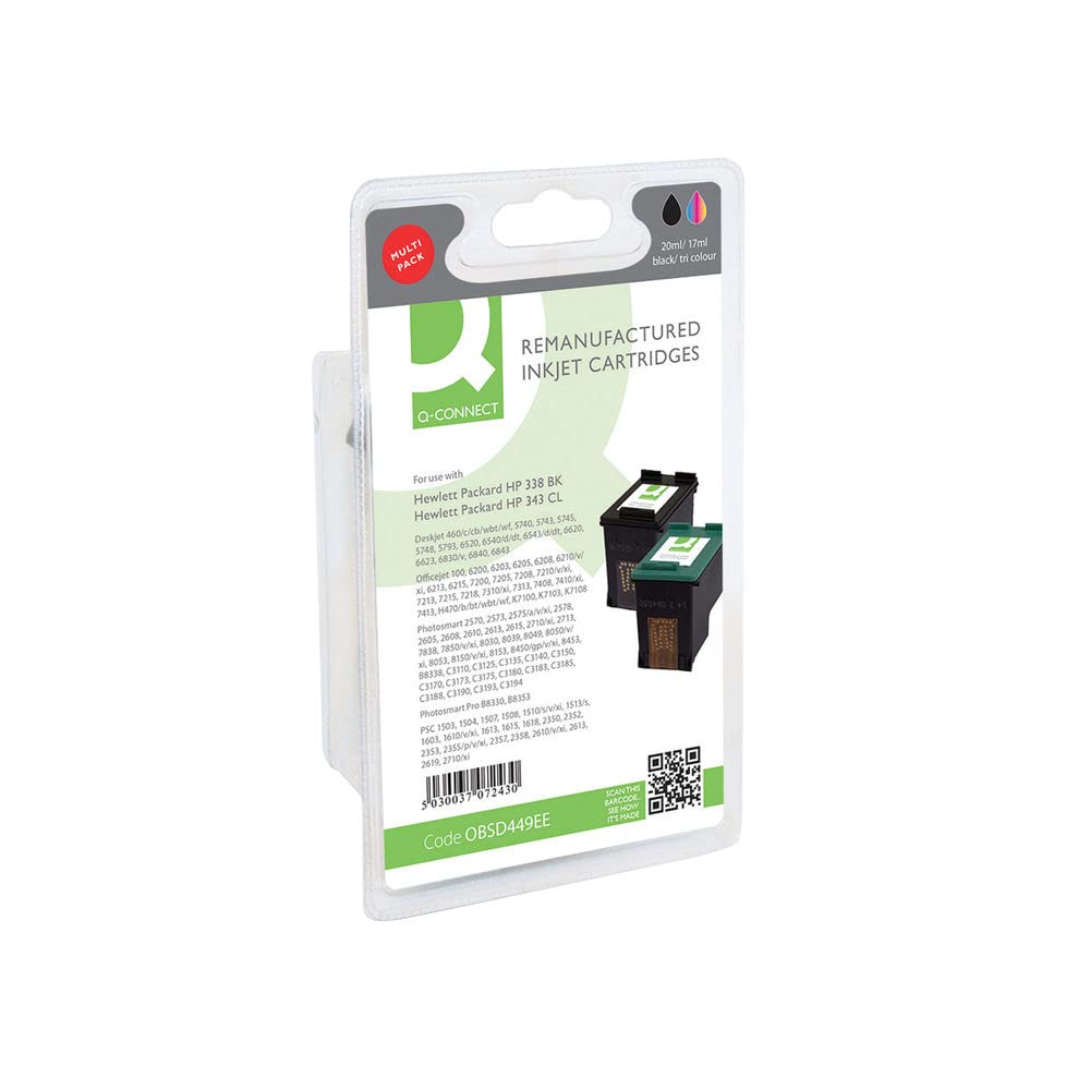 Q-CONNECT Ink Cartridge for Deskjet 460/c/cb/wbt/wf, 5740, 5743, 5745, 5748, 5793, 6520 - Black/Cyan/Magenta/Yellow