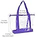 DALIX Clear Shopping Bag Security Work Tote Shoulder Bag Womens Handbag (Purple)