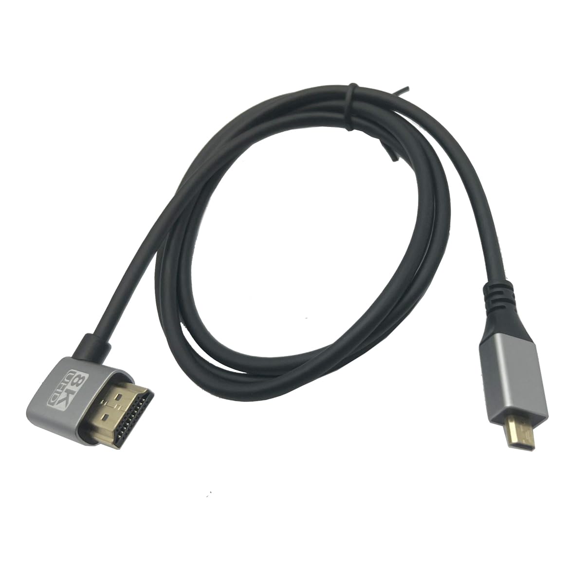 LiKuCo Micro HDMI to HDMI Angled Cable 8k;Slim Micro HDMI 2.1 Supports 8K@60Hz, 4K@120Hz, 1080P, 3D, ARC, HDR, Suitable for Camera,Projector, Monitor, TV (Right Angled)