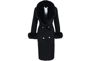 Real Big Fur Coat Winter Jacket Women Natural Fox Fur Collar Cashmere Wool Blends Long Outerwear Streetwear