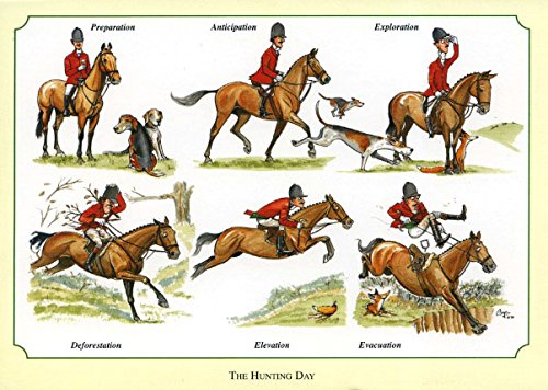 10 Notecards with envelopes."The Hunting Day" by Bryn Parry. A great horse, equestrian or hunting gift. Perfect for Thank you letters, invites etc