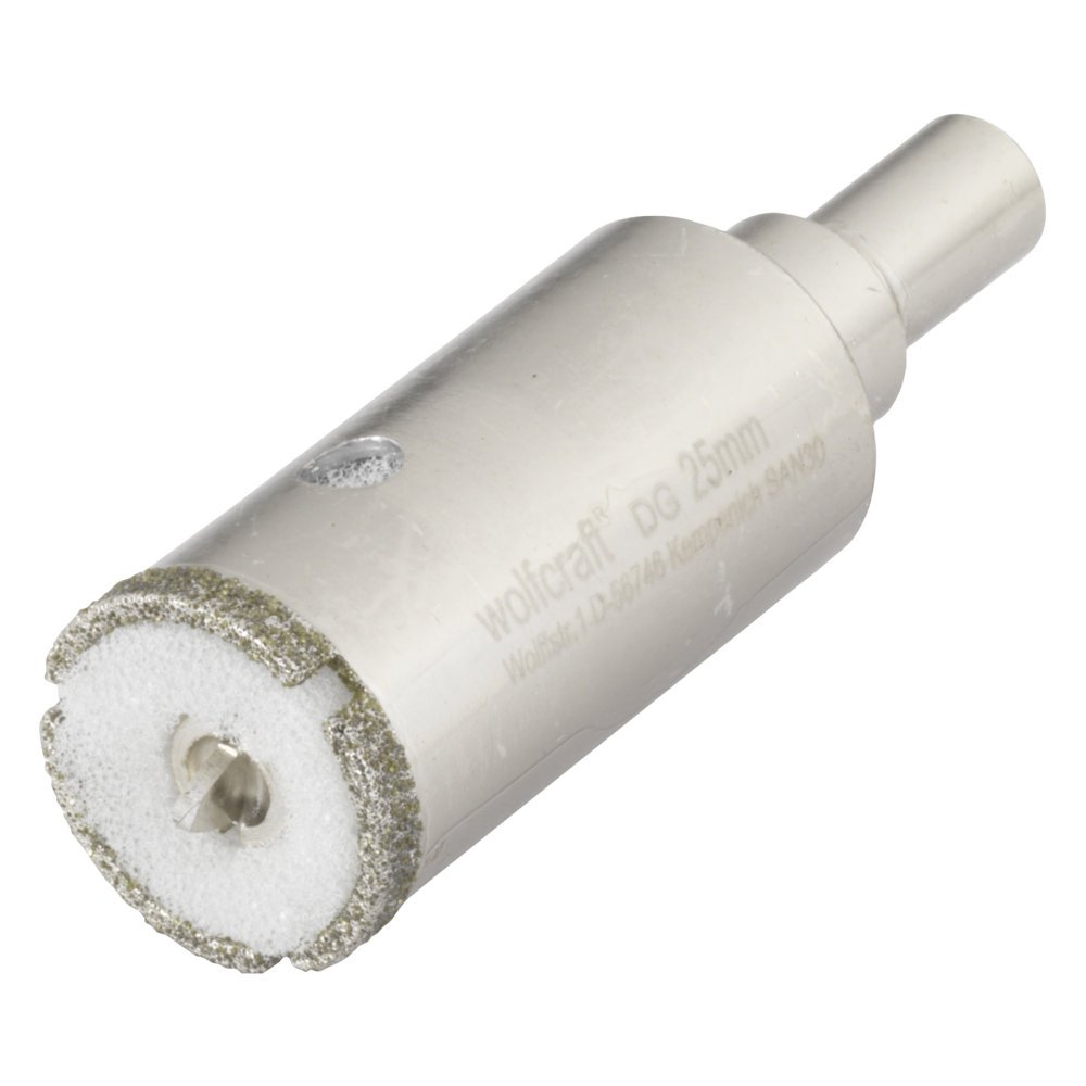 wolfcraft "Ceramic" Diamond Coated Annular Bit, With Centring Drill Bit and Shank I 5924000 I For plumbing and electrical installations in tiles, cutting depth 45 mm — image 1