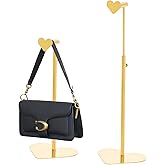 Purse Display Stand, 2 Pack Heart-shape Display Rack Stainless Steel Handbag Purse Holder Gold Hanging Hook Stands Adjustable Height Table Ornament Jewelry Towers for Home Store Boutique Counter