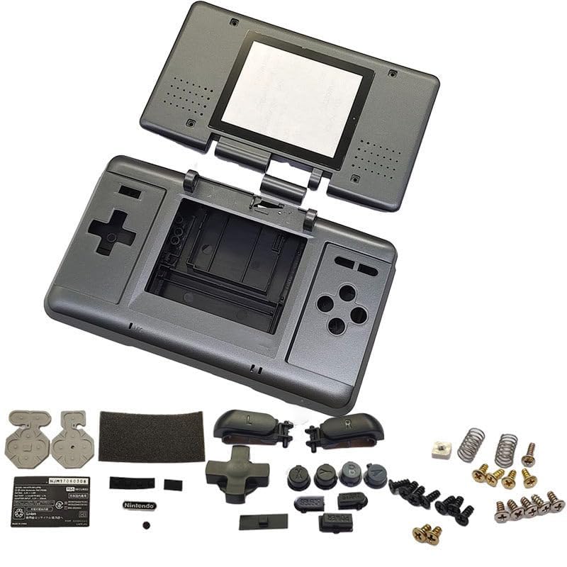 Narwhalss Replacement Full Housing Shell Kit for NDS, Complete Outer Case with Buttons Set, Repair & Custom DIY Cover, Full Body Shell Replacement Parts (Black)