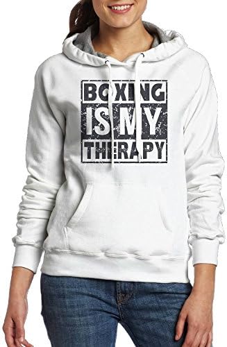 Qing111 Boxing Is My Therapy Woman's Energetic Hip-Hop Sweater M White