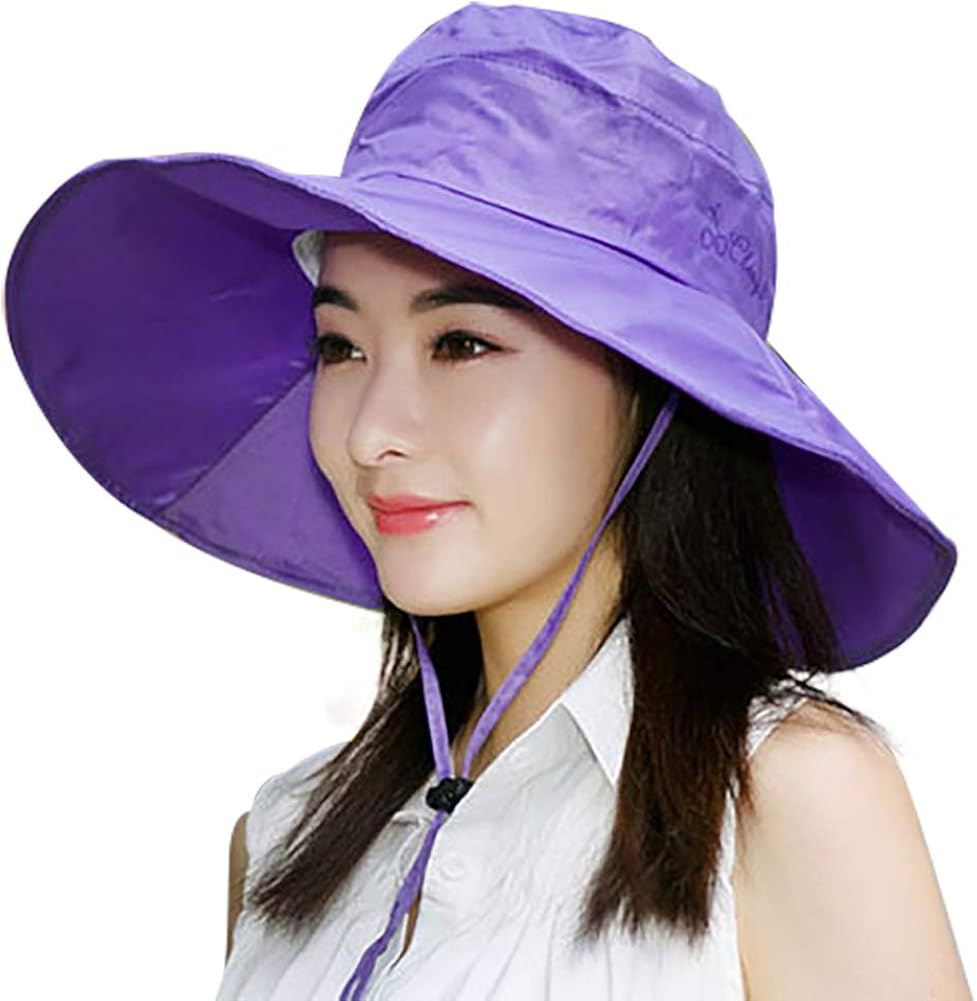 Women’s Rain Hat Outdoor Sun Protection Rain Cap Wide Brim Bucket Hat, Waterproof, Satin-Lined, Packable Brown at  Women’s Clothing store