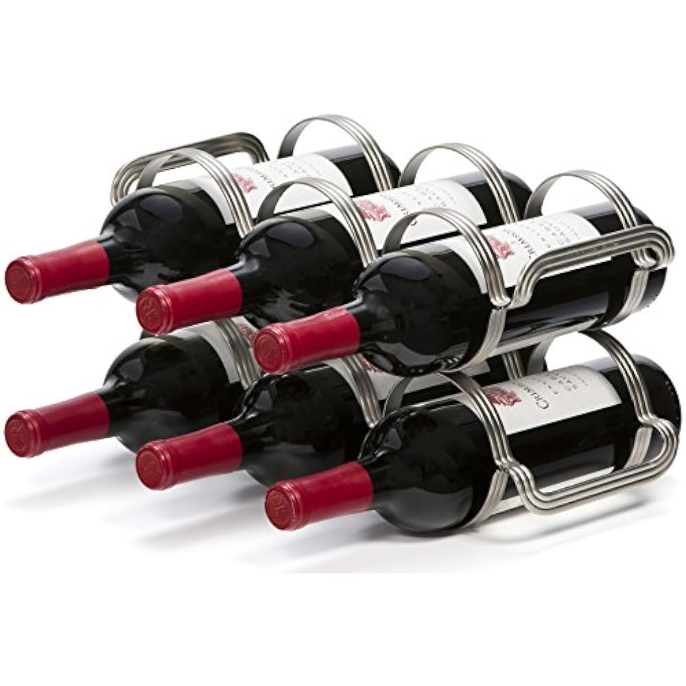 Wine Racks & 6 Bottle Countertop Rack, (Silver) Kitchen