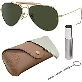 Ray-Ban RB3030 OUTDOORSMAN I Pilot Shaped Sunglasses for Men & Women with Official RAYBAN Eyewear Kit