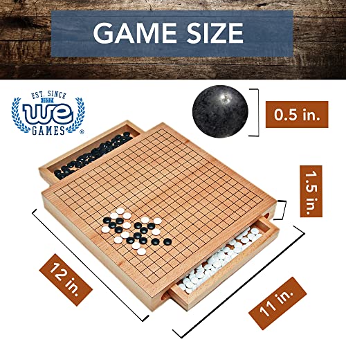 WE Games Wooden GO Board Game Set with Storage Drawers, Classic Goban 2